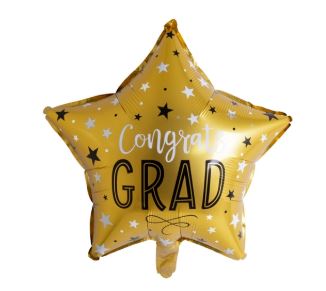 Congrats Grad Gold Star Party Mylar Balloon